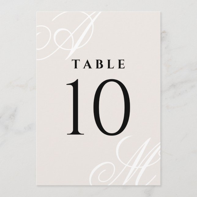 Números Neutrais Da Tabela Do Monograma Elegante D (Frente)