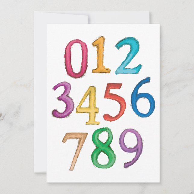 Números Para Nove Convites (Frente)