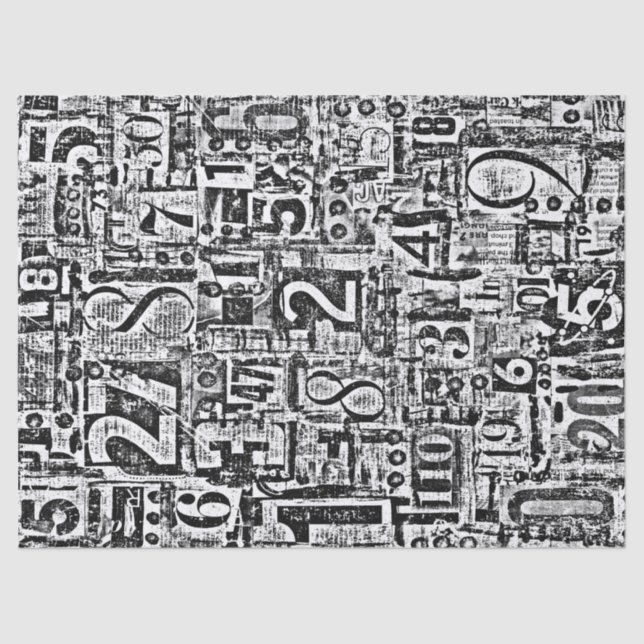 Números Tecidos ou Papel de Decoupage (Frente )