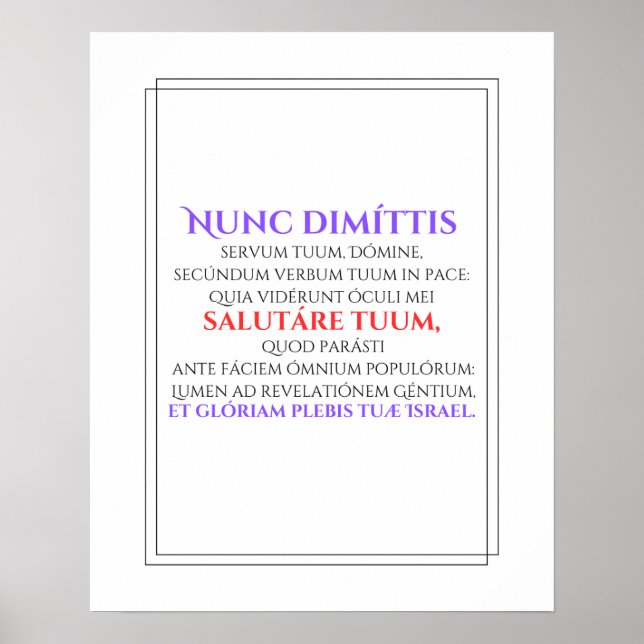 Nunc Dimittis Poster (Frente)
