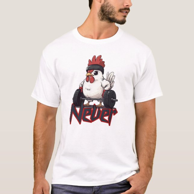 Nunca Desista – Camiseta Gym Hen Power  (Frente)