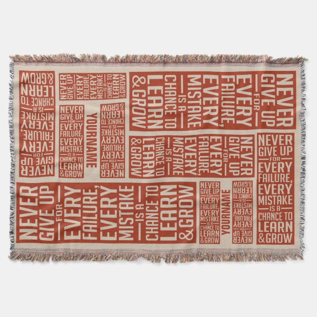 NUNCA DESISTA DO cobertor de lançamento personaliz (Frente)