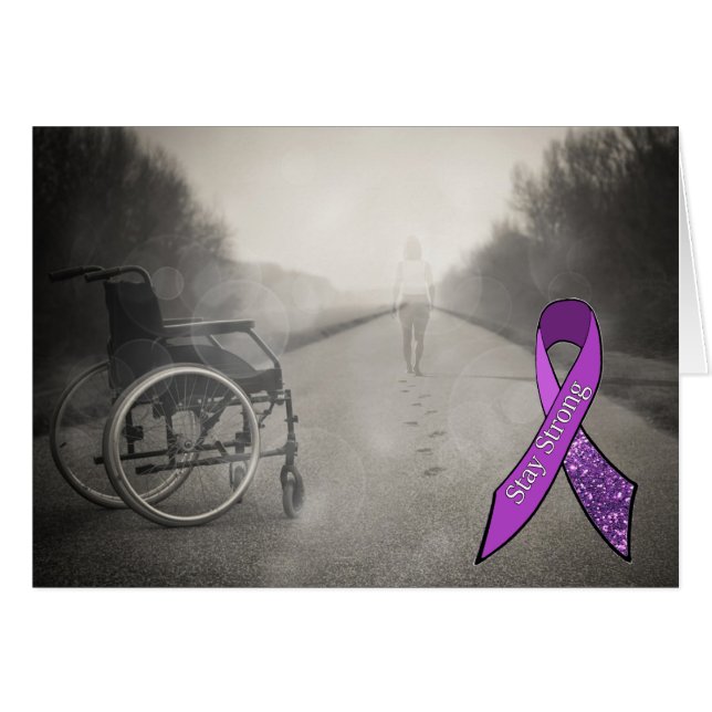 "Nunca desista" saindo do cartão de cadeira de rod (Frente Horizontal)