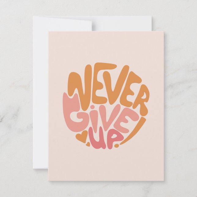 Nunca desistir - Motivação Diária Rosa e Laranja (Frente)