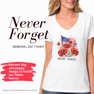 Nunca Esqueça a Camiseta do Dia Memorial
