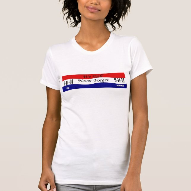 Nunca esqueceremos a camiseta feminina (Frente)