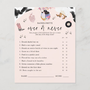 Nunca ou Nunca Disco Cowgirl Bachelorette Game