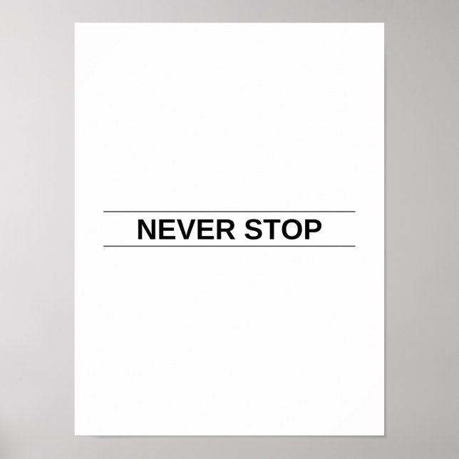 Nunca Parar - Poster Motivacional (Frente)