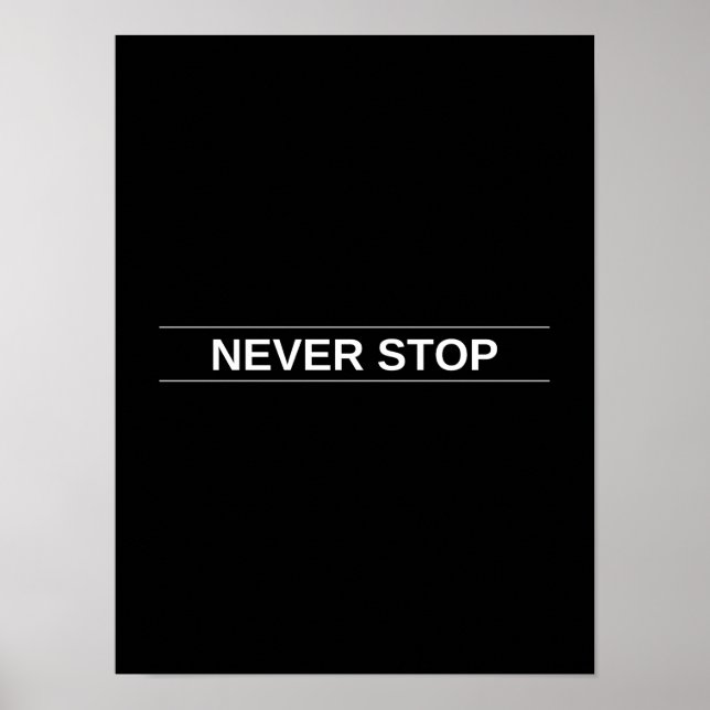 Nunca Parar - Poster Motivacional (Frente)