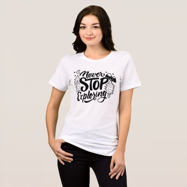 Nunca Pare de Explorar - Camiseta de Aventura com  (Frente Completa)