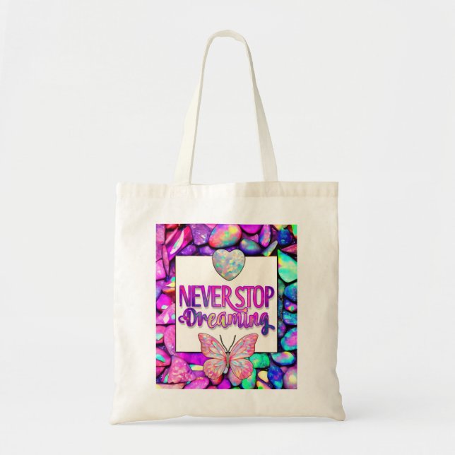 Nunca Pare de Sonhar | Bolsa Opal Butterfly Tote (Frente)