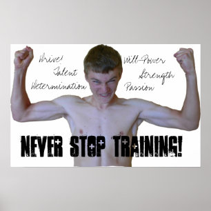 Nunca pare de treinar o poster inspirador