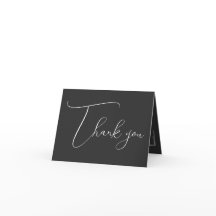 Nupa Nupcial Negra Elegante Obrigado Cartões