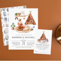 Nursery Neutral Boho | Convite ao Chá de fraldas