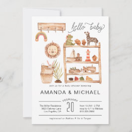 Nursery Neutral Boho | Convite ao Chá de fraldas