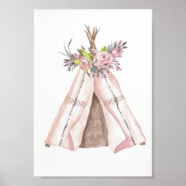 Nursery Poster - Woodland Teepee (Frente)