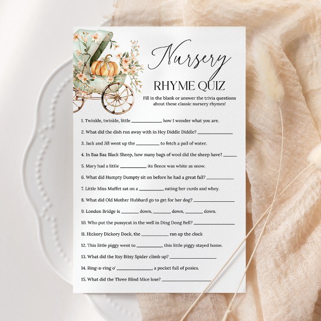 Nursery Rhyme Quiz Fall Pumpkin Jogo de Chá de fra (Criador carregado)