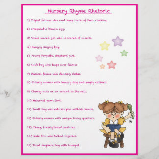 Nursery Rhyme Rhetoric Game - Estilo Rapariga