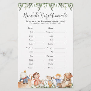 Nursery Rhymes Chá de fraldas Nome Dos Animais Beb