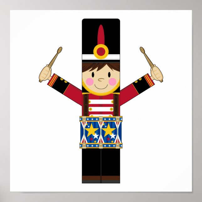 Nutcracker Soldier Playing Drums Poster (Frente)