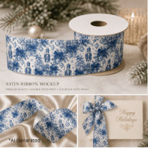Nutcracker Toile Azul Vintage de Natal