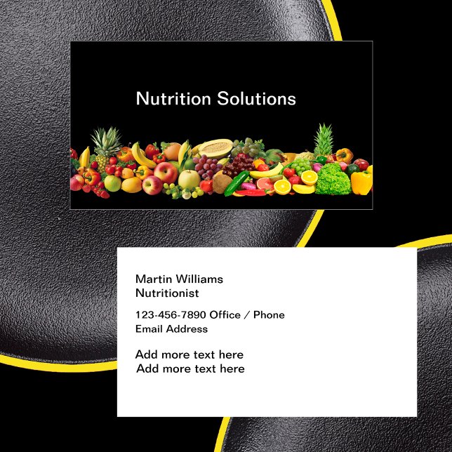 Nutricionista Dieticiano Novos Cartões de visitas (Dietician Nutrition business cards by Custom Business Templates)