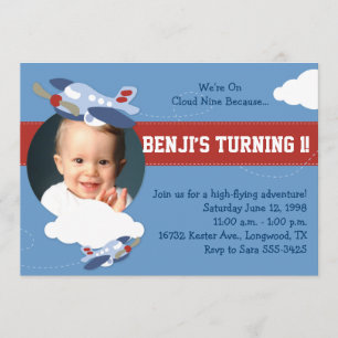 Nuvem 9 - Convite de festas de avião em questão