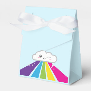 Nuvem de Kawaii e caixa de presente do arco-íris