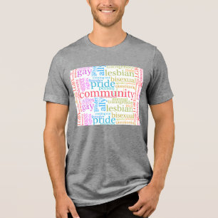 Nuvem de palavras da comunidade LGBTQ+ do arco-íri