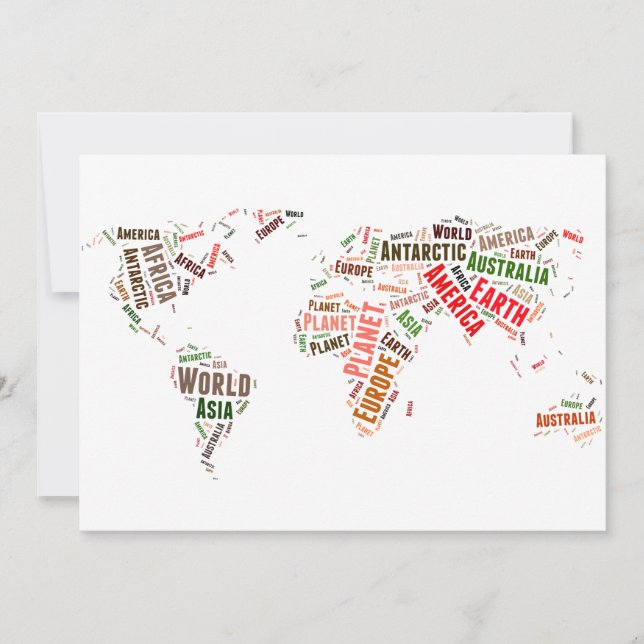 Nuvem de palavras do mapa mundial (Frente)