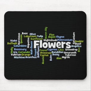 Nuvem de Palavras Flores Mouse Pad