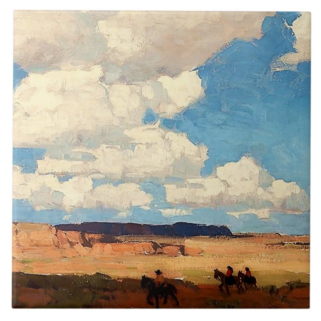 “Nuvem de Verão” Arte Ocidental de Edgar Payne (Frente)