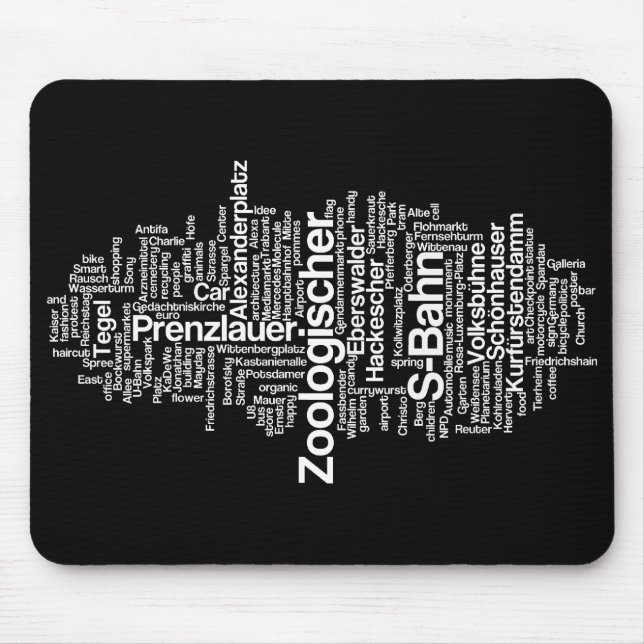 Nuvem do Tag de Berlim - Mousepad (Frente)