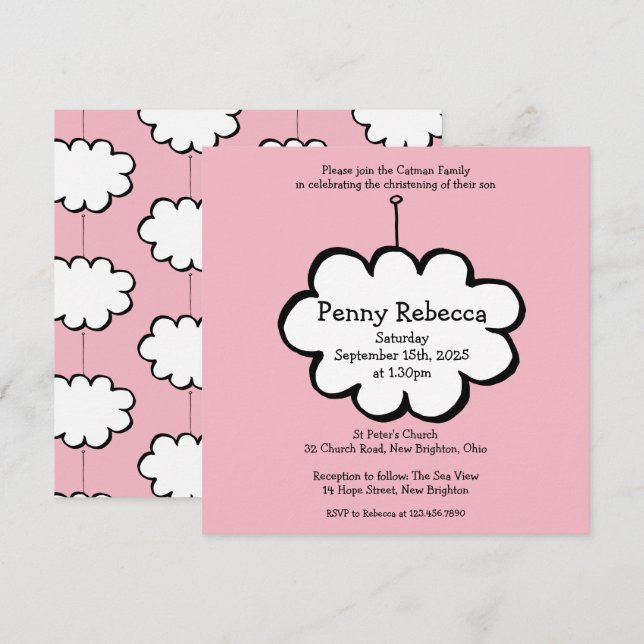 Nuvem em um Convite de Criação de String (Frente/Verso)