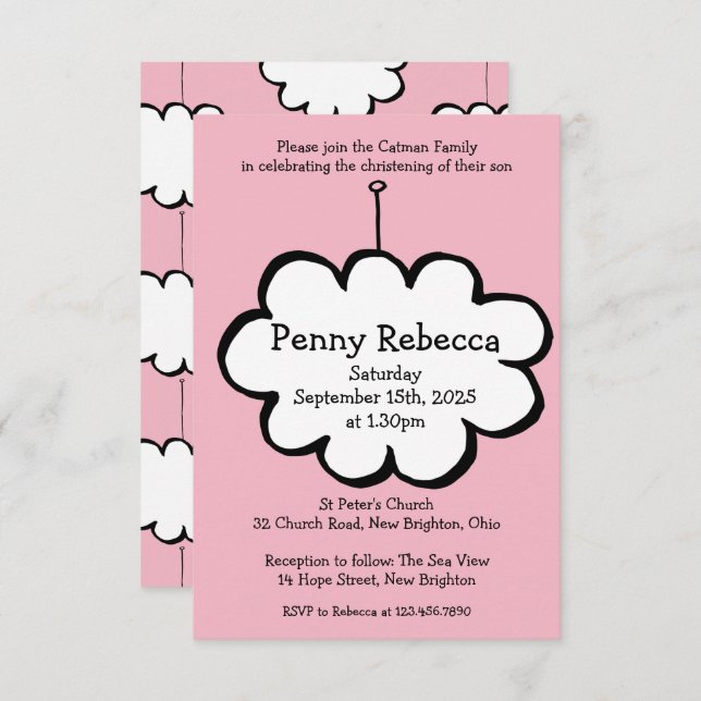 Nuvem em um Convite de Criação de String (Frente/Verso)