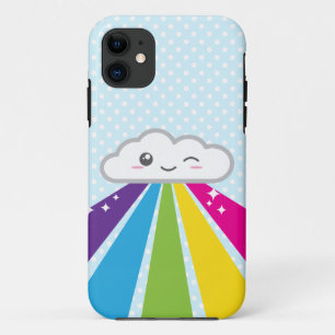 Nuvem Kawaii e capas de iphone Arco-Íris