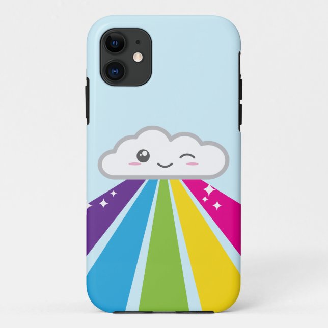 Nuvem Kawaii e capas de iphone Arco-Íris (Verso)