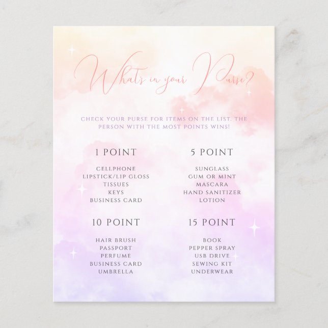 Nuvem Púrpura Rosa Nove O que há no seu Jogo da Bo (Frente)