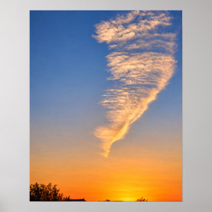 Nuvem Sunset Feather 16x20 Impressão de Arte sem M