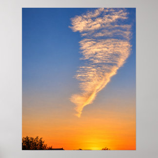 Nuvem Sunset Feather 16x20 Impressão de Arte sem M