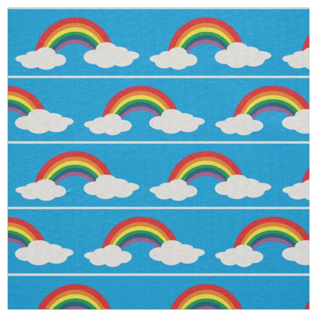 nuvens arco-íris tecido azul aqua (Modelo)
