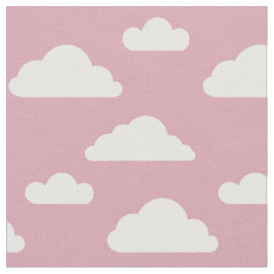 Nuvens brancas em tecido rosa por Nicole Janes