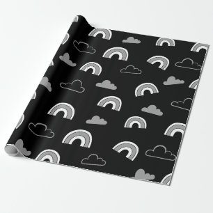 Nuvens Cinzentas e Arco-íris em Papel de Embrulho 
