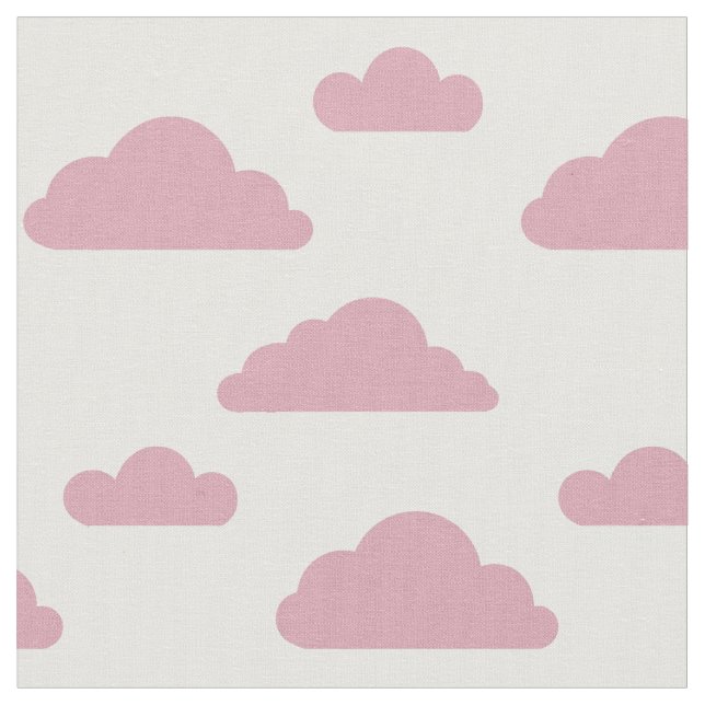 Nuvens cor-de-rosa em tecido branco por Nicole Jan (Detalhe)