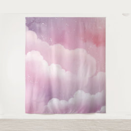 Nuvens de Aquarela Rosa e Púrpura Tapeçaria