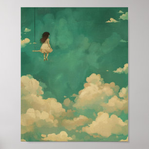nuvens de fantasia na impressão de arte sonhadora