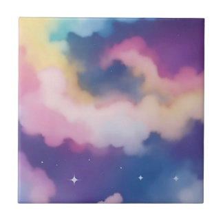Nuvens de Pastel no céu estrelado