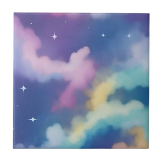 Nuvens de Pastel no céu estrelado