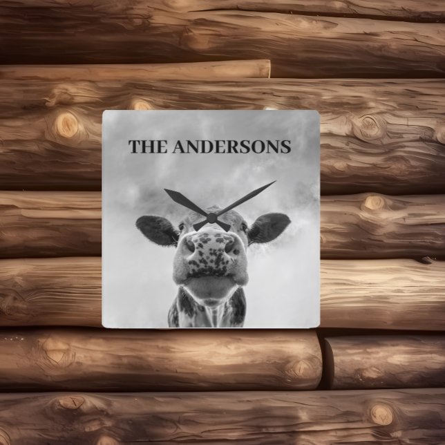 Nuvens de Vaca em Pequim Relógio de Parede Preto B (Criador carregado)