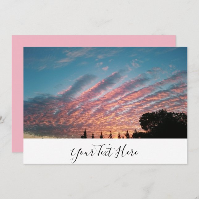 Nuvens incríveis Cartão de Convite para Ouro Rosa  (Frente/Verso)